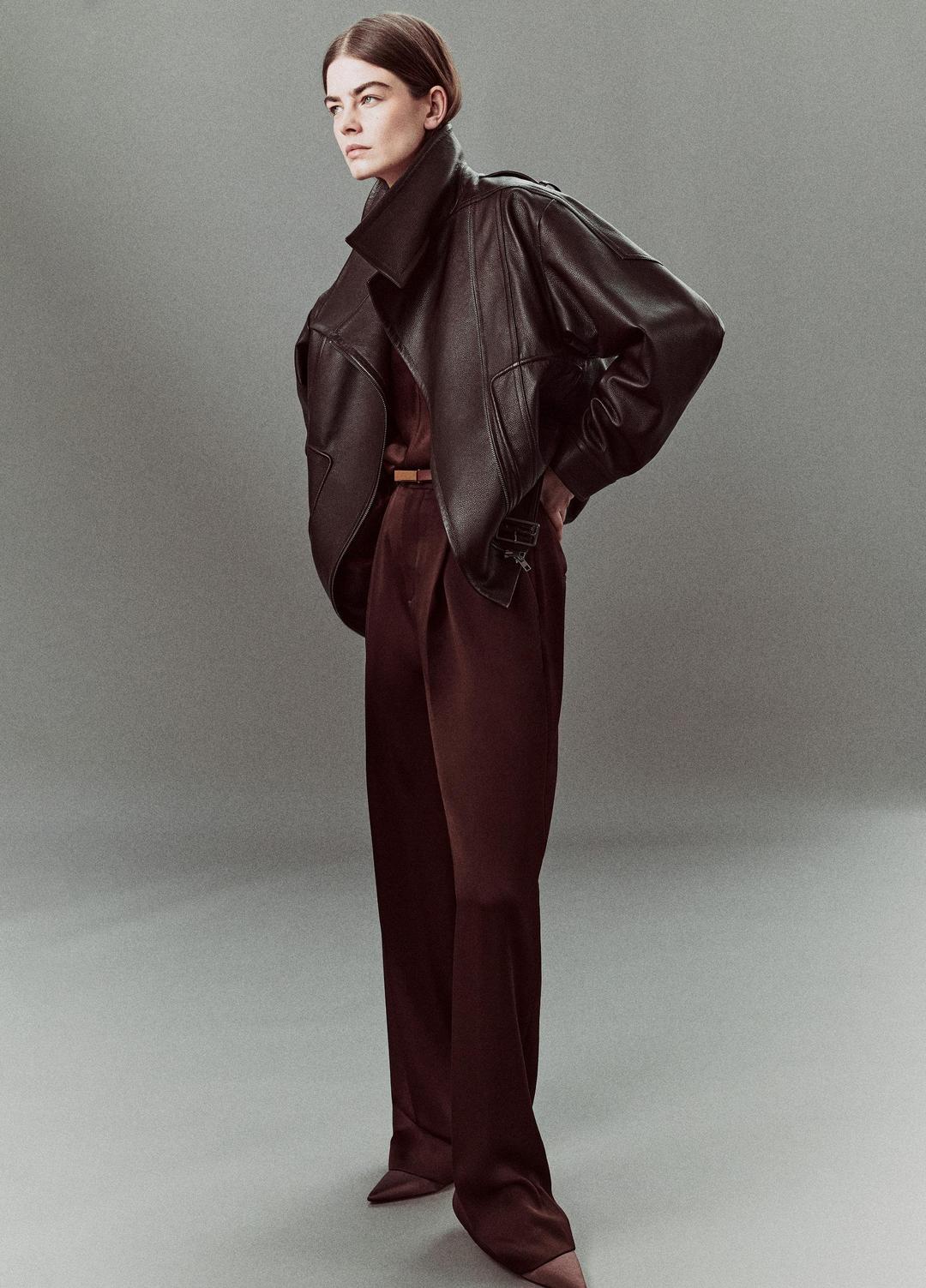 Satin Pleated Wide-Leg Trouser in Trousers | Vince US
