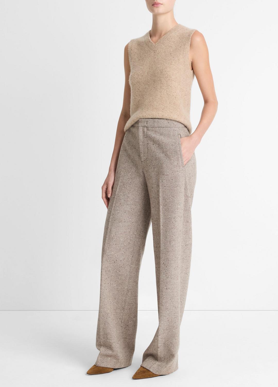 Donegal Wool-Blend Wide-Leg Trouser in Trousers | Vince discount