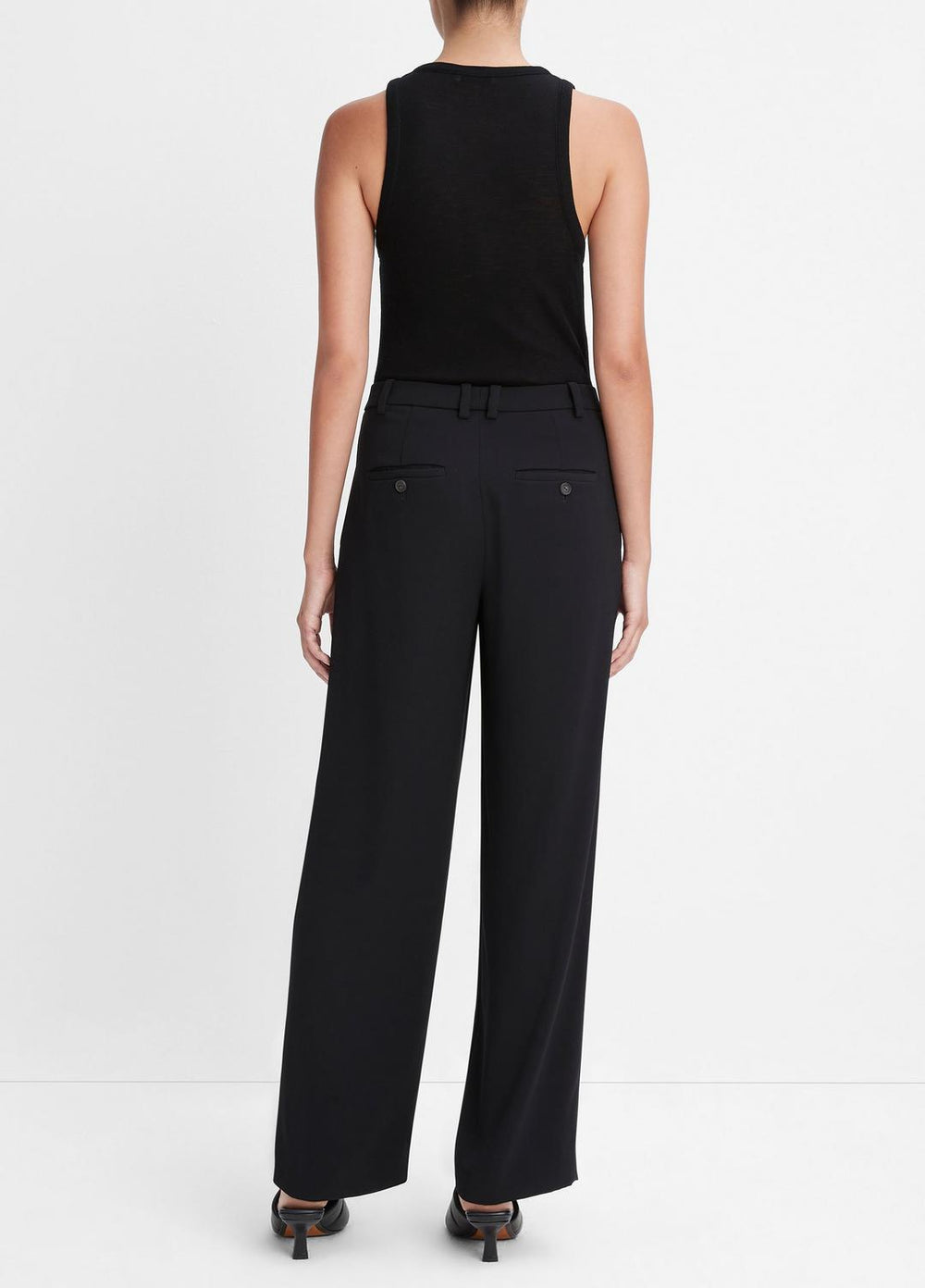 Drop-Waist Pleated Crepe Trouser in Trousers | Vince sale