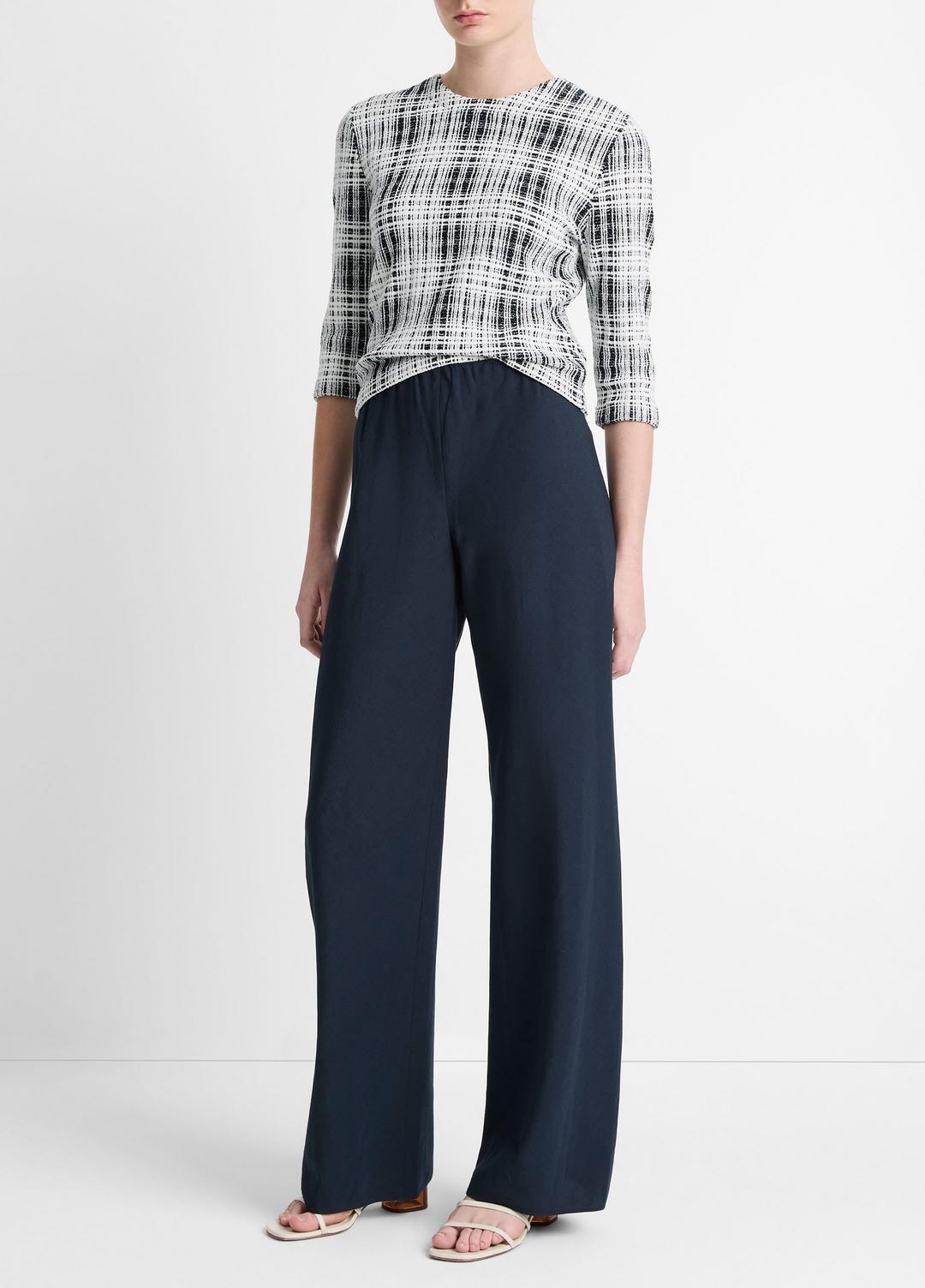 Cotton-Blend High-Waist Bias Pant in Wide Leg | Vince for sale