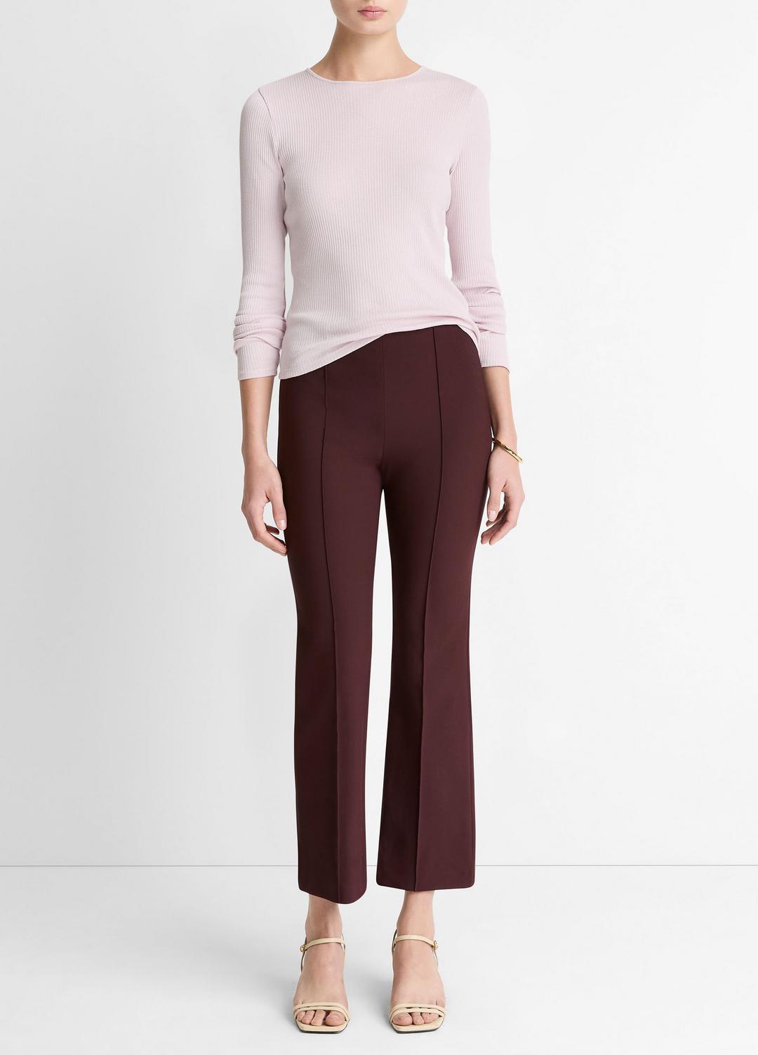 Niki Mid-Rise Pintuck Crop Flare Pant in Trousers | Vince near me