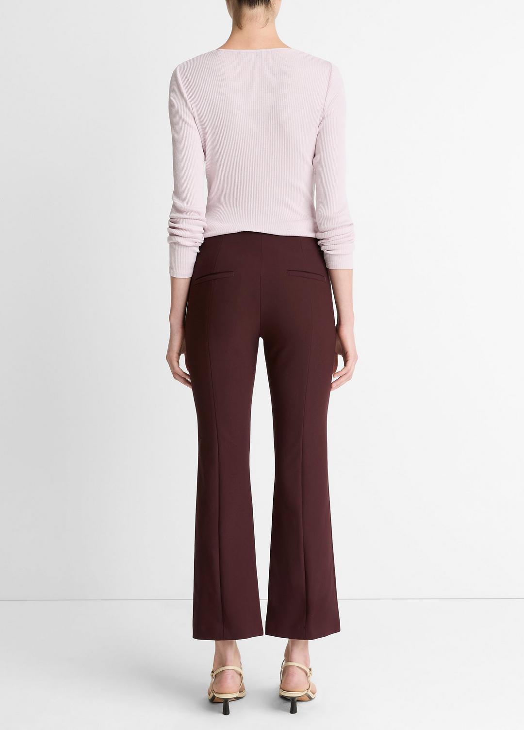 Niki Mid-Rise Pintuck Crop Flare Pant in Trousers | Vince near me