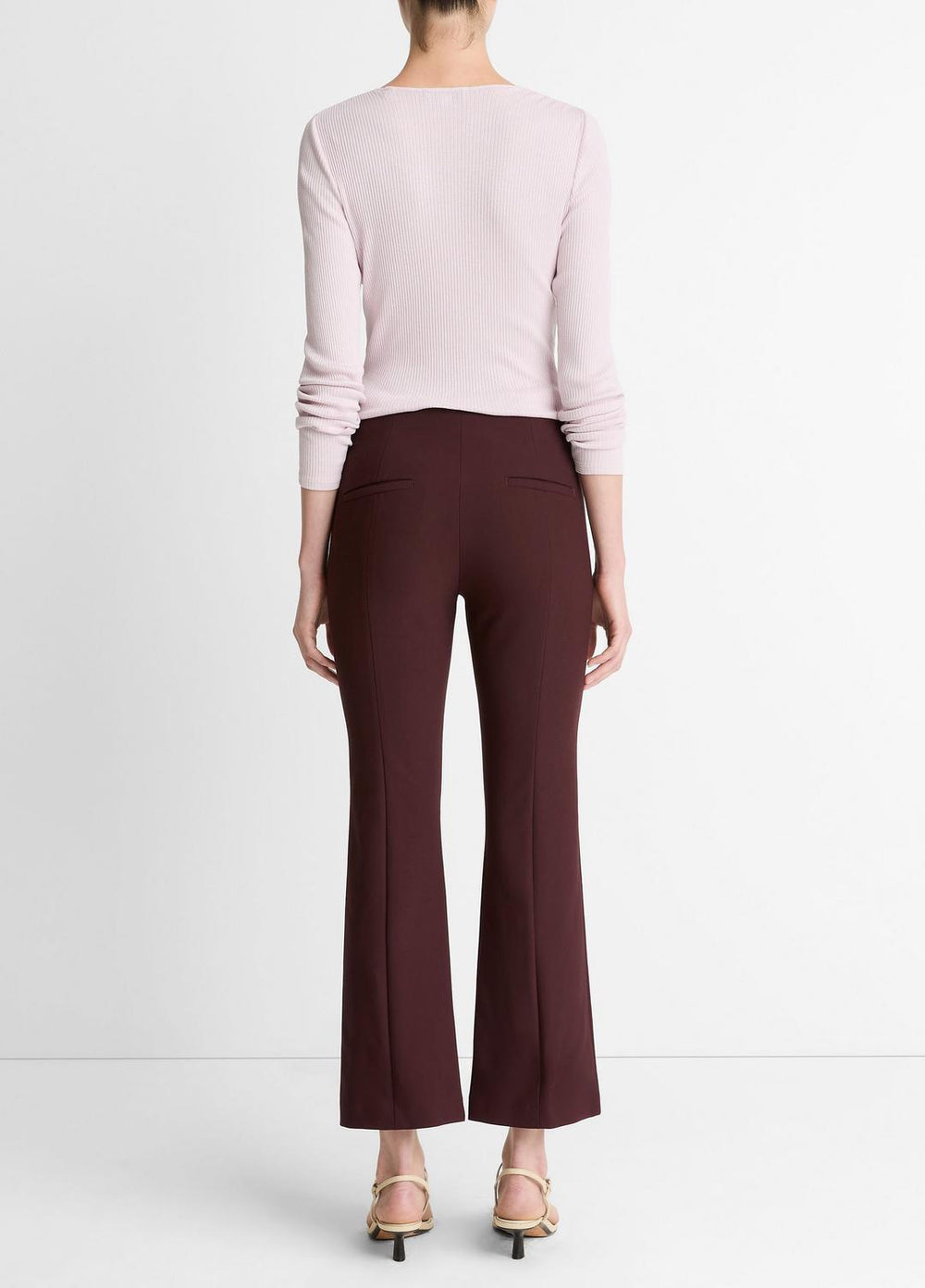 Niki Mid-Rise Pintuck Crop Flare Pant in Trousers | Vince near me