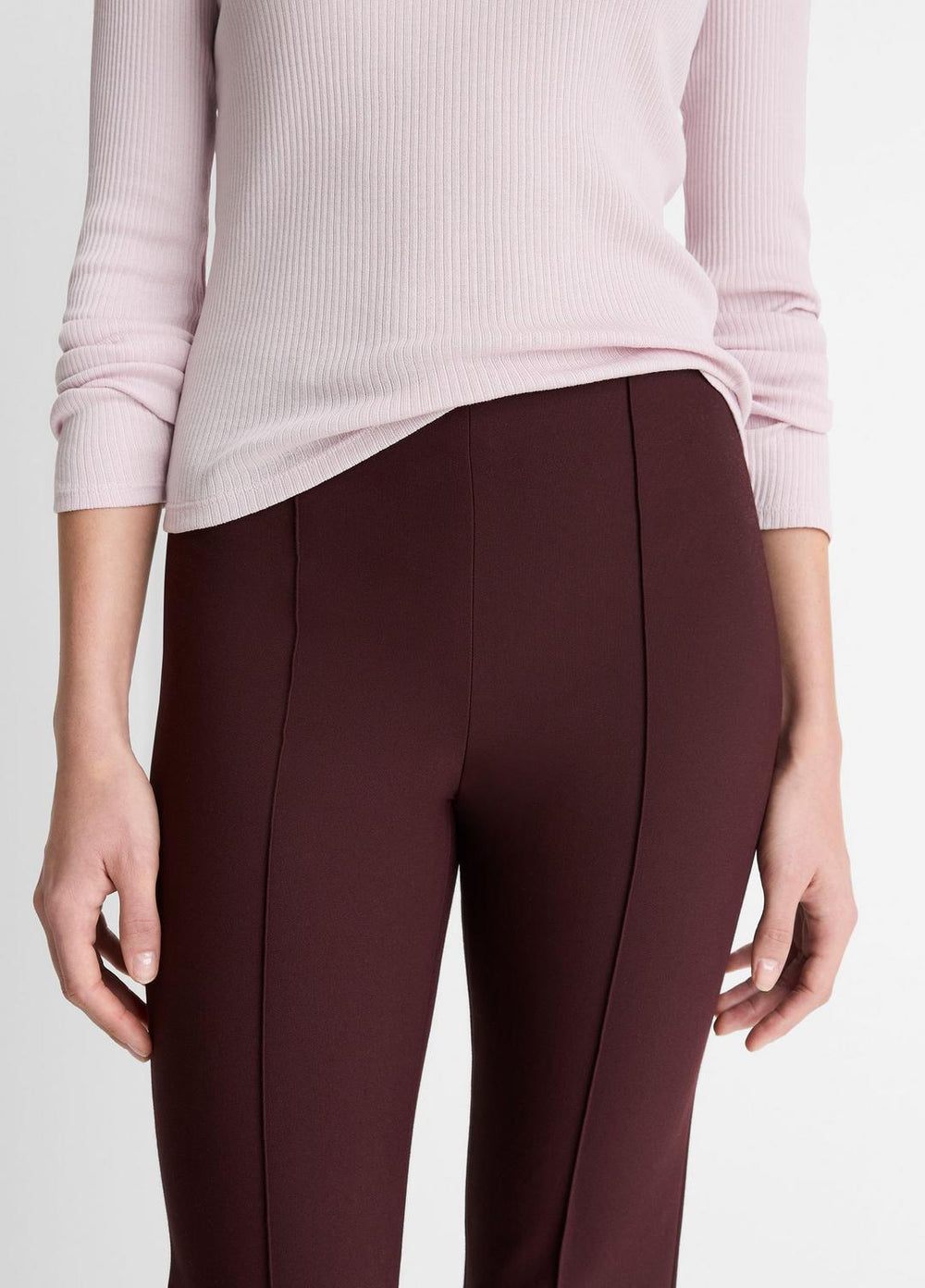 Niki Mid-Rise Pintuck Crop Flare Pant in Trousers | Vince near me