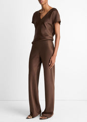 Colette High-Rise Fluid Satin Bias Pant in Trousers | Vince sale