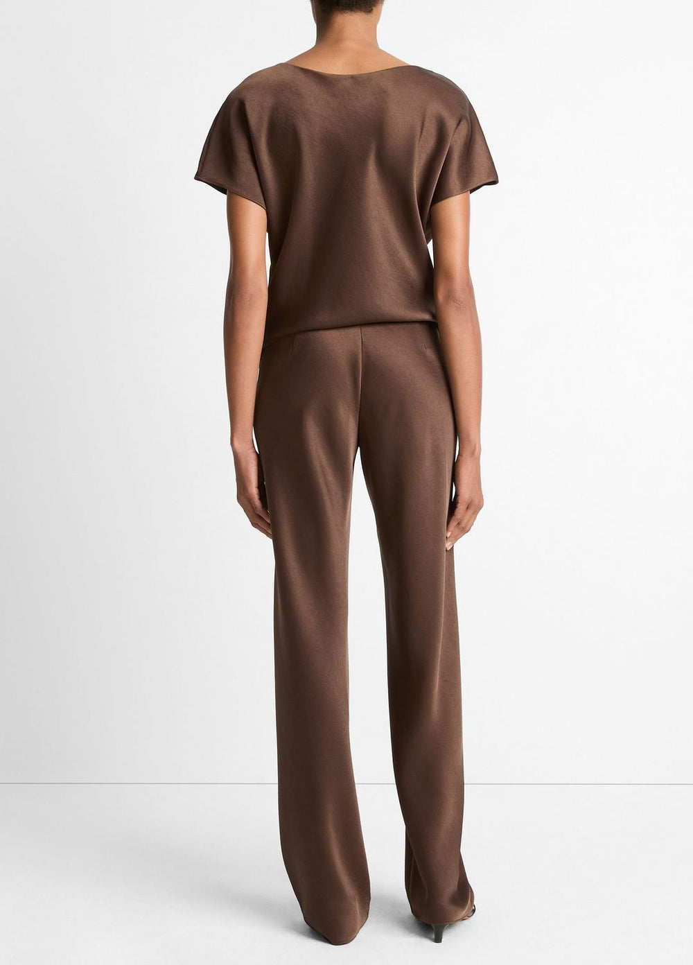 Colette High-Rise Fluid Satin Bias Pant in Trousers | Vince sale