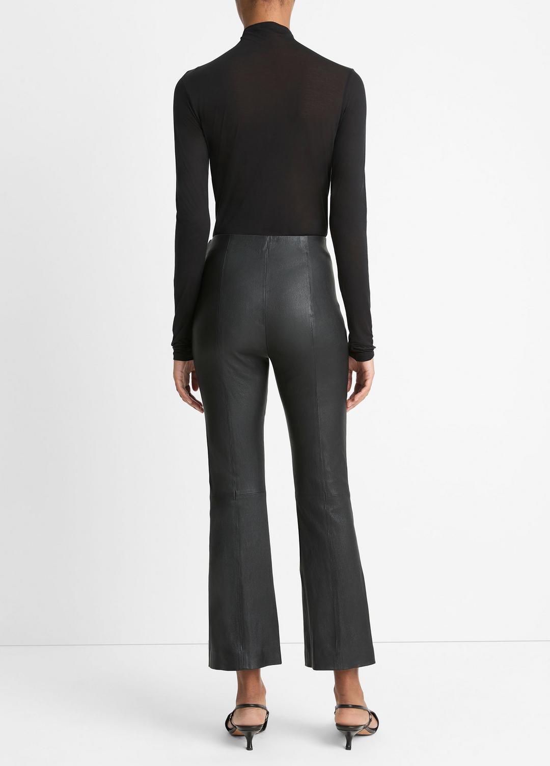 Stretch-Leather Crop Flare Pant in Trousers | Vince for sale