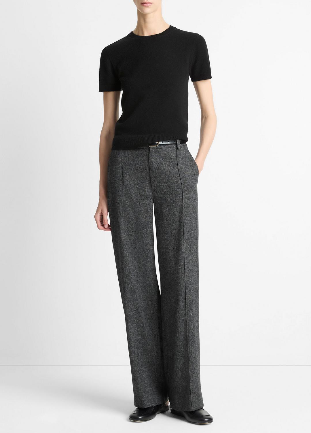 Italian Jaspe Pintuck High-Waist Wide-Leg Pant in Wide Leg | Vince on sale