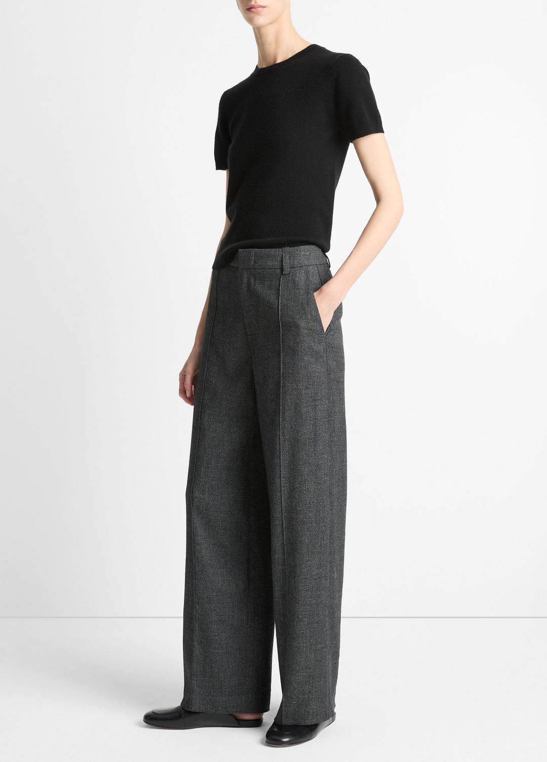 Italian Jaspe Pintuck High-Waist Wide-Leg Pant in Wide Leg | Vince on sale
