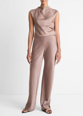 Colette High-Rise Fluid Satin Bias Pant in Trousers | Vince Online