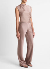 Colette High-Rise Fluid Satin Bias Pant in Trousers | Vince Online