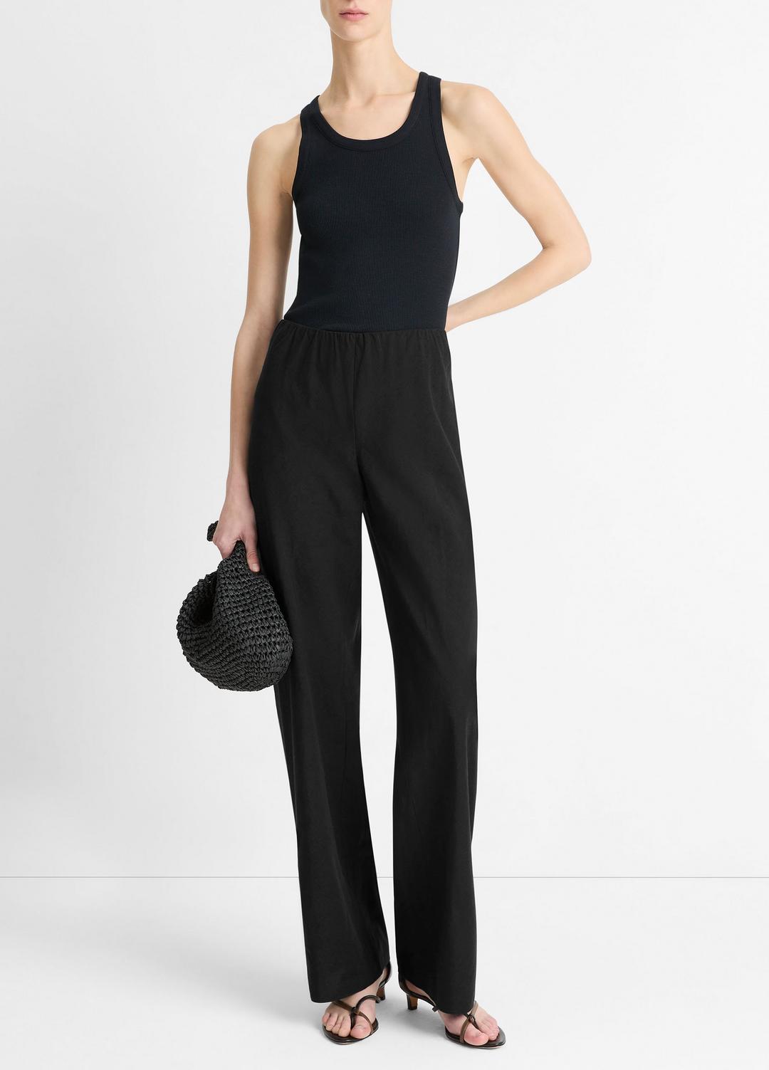 Cotton-Blend High-Waist Bias Pant in Trousers | Vince outlet