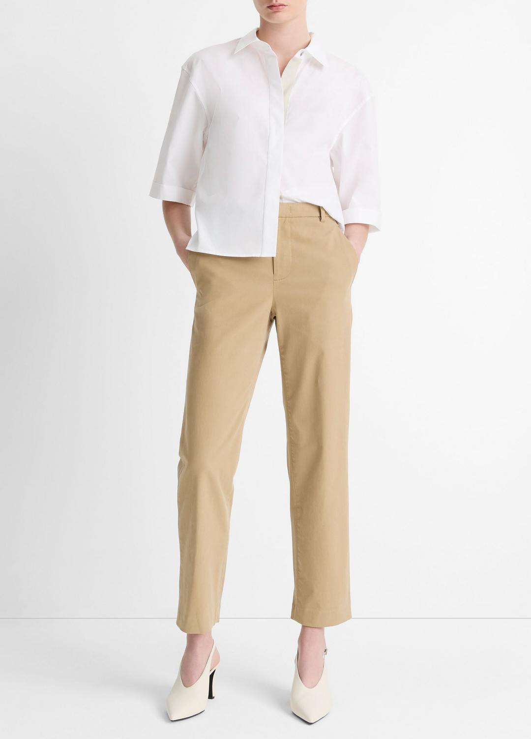 Avery Mid-Rise Italian Stretch-Cotton Chino Pant in Trousers | Vince on sale