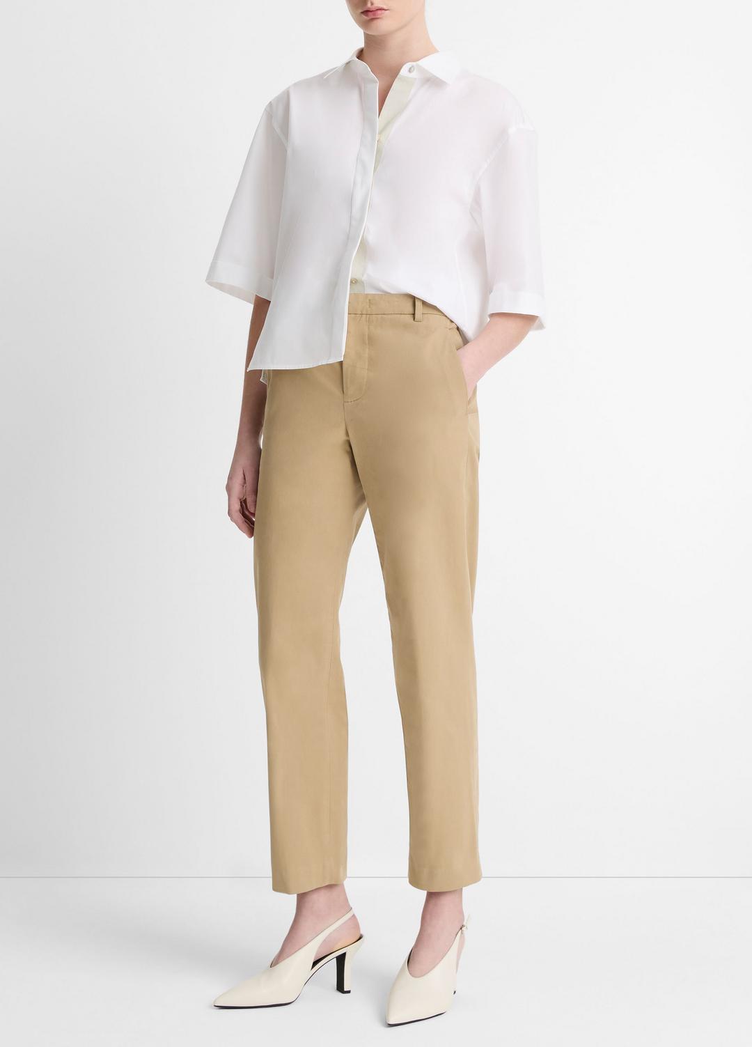 Avery Mid-Rise Italian Stretch-Cotton Chino Pant in Trousers | Vince on sale
