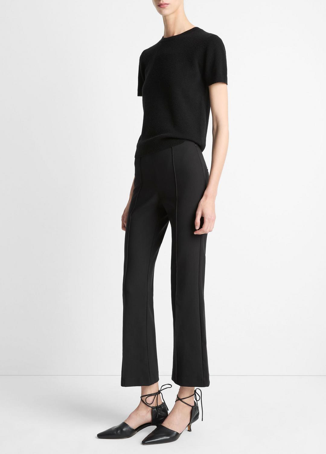 Niki Mid-Rise Pintuck Crop Flare Pant in Trousers | Vince US