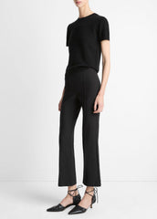 Niki Mid-Rise Pintuck Crop Flare Pant in Trousers | Vince US