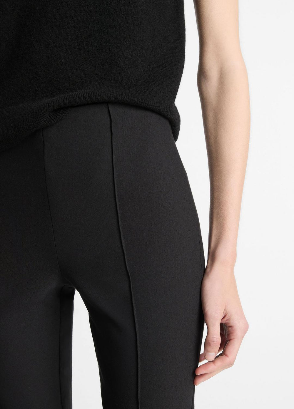 Niki Mid-Rise Pintuck Crop Flare Pant in Trousers | Vince US
