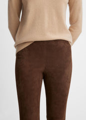 Stretch Suede Split Hem Crop Legging in Leggings | Vince Online