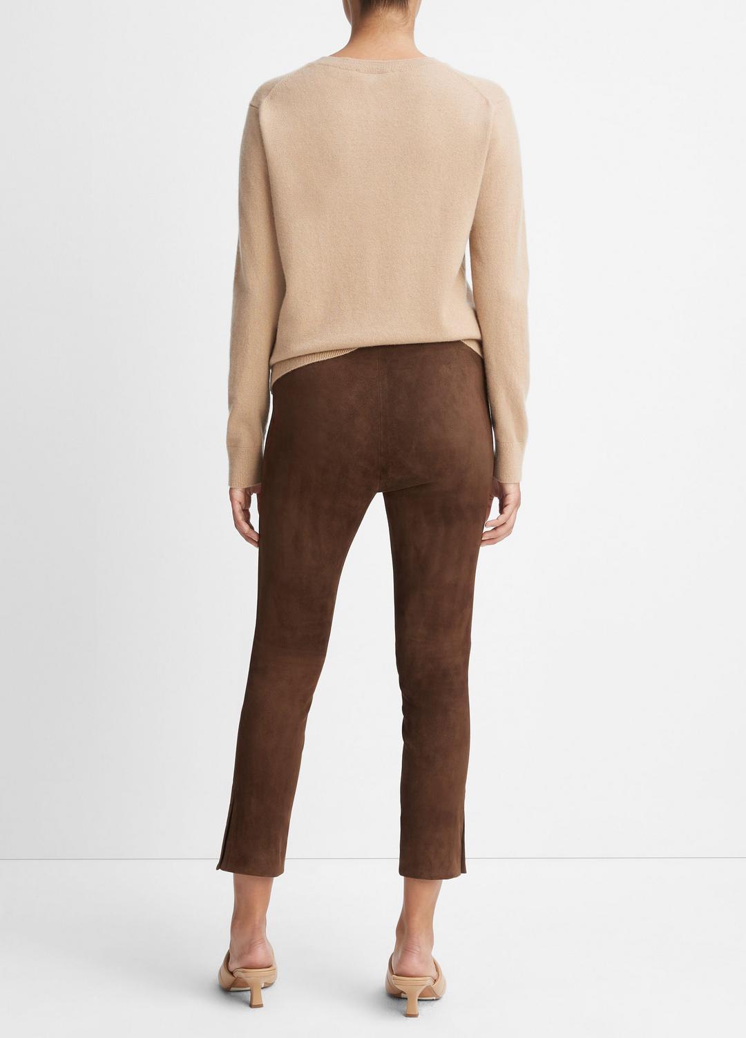 Stretch Suede Split Hem Crop Legging in Leggings | Vince Online
