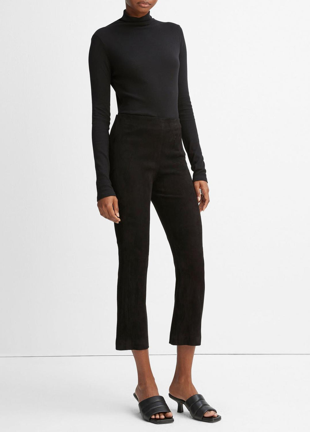 Stretch-Suede Cropped Flare Legging in Leggings | Vince discount
