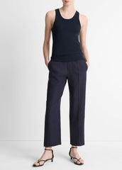 Grace Mid-Rise Linen-Blend Pull-On Pant in Trousers | Vince outlet