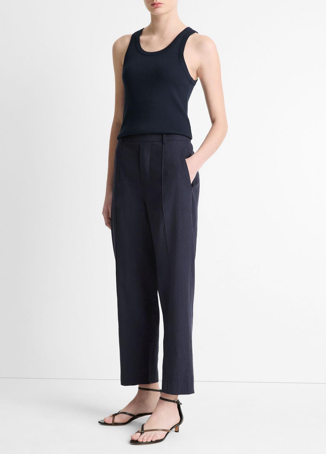 Grace Mid-Rise Linen-Blend Pull-On Pant in Trousers | Vince outlet