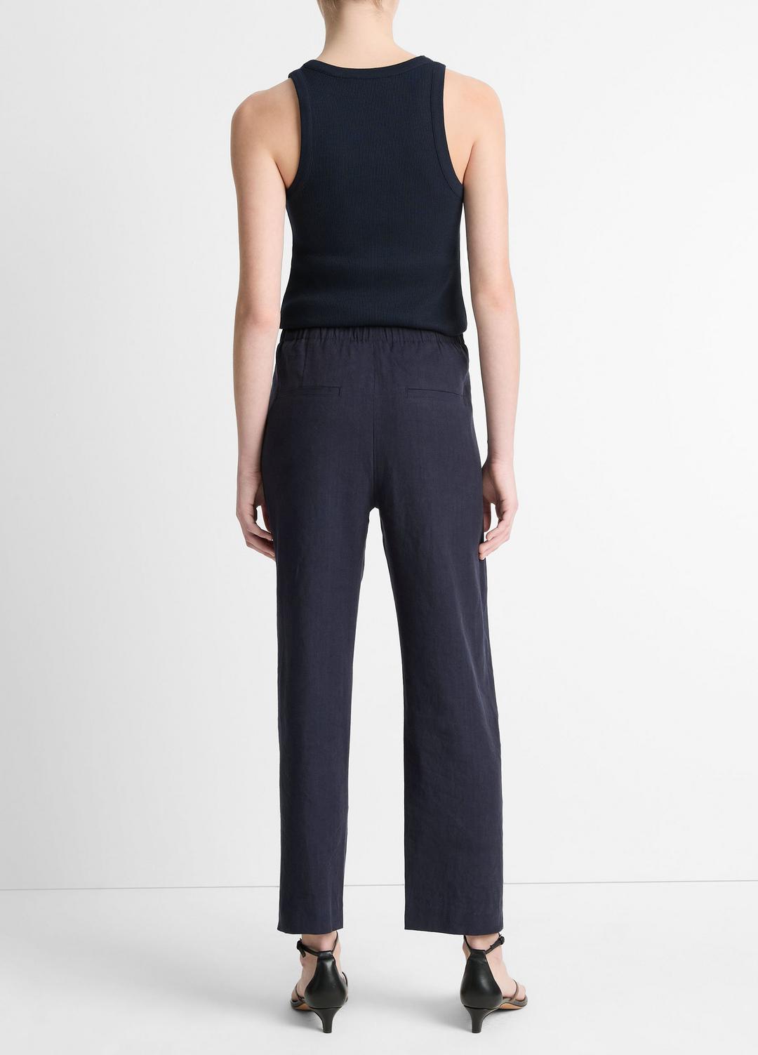 Grace Mid-Rise Linen-Blend Pull-On Pant in Trousers | Vince outlet