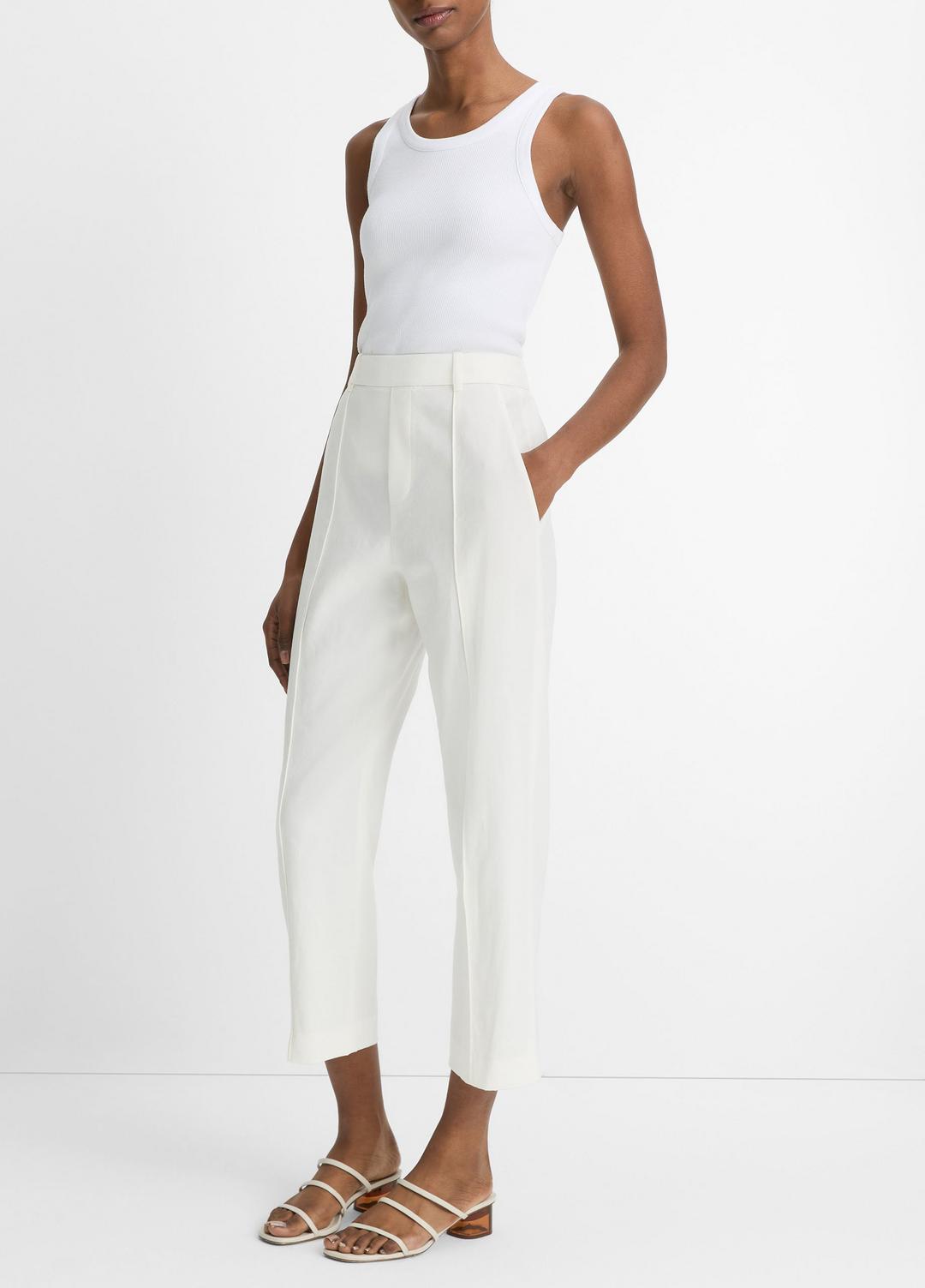 Grace Mid-Rise Linen-Blend Pull-On Pant in Trousers | Vince sale