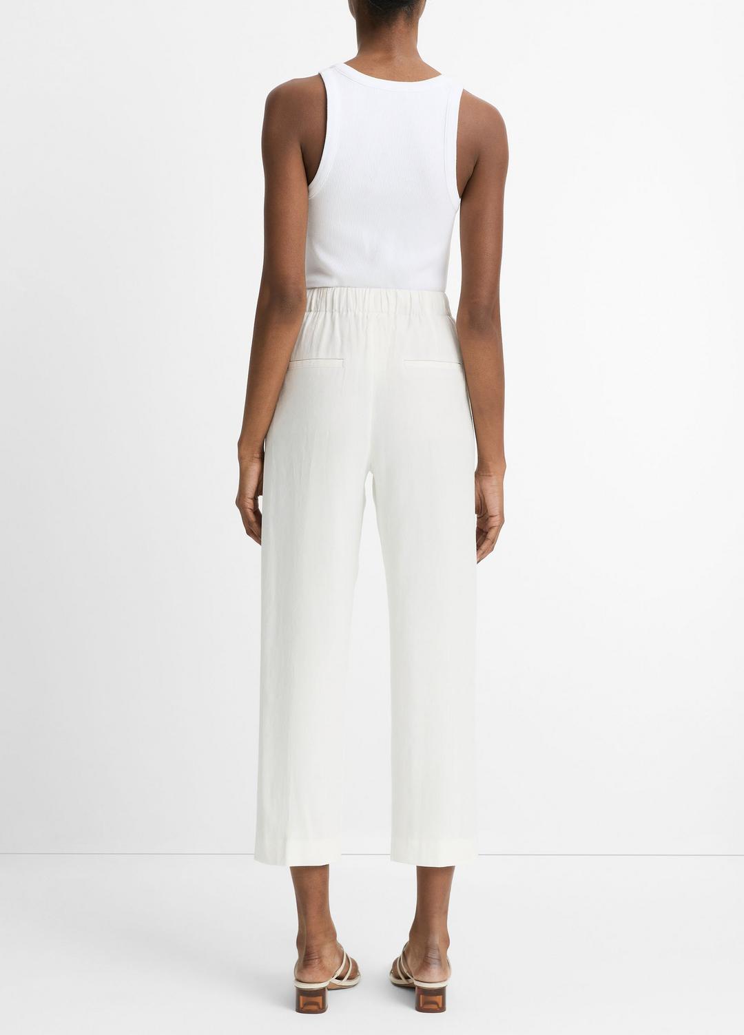 Grace Mid-Rise Linen-Blend Pull-On Pant in Trousers | Vince sale