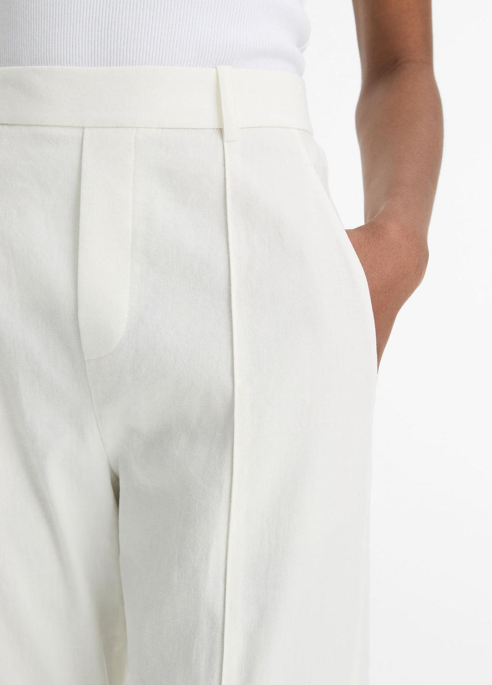 Grace Mid-Rise Linen-Blend Pull-On Pant in Trousers | Vince sale