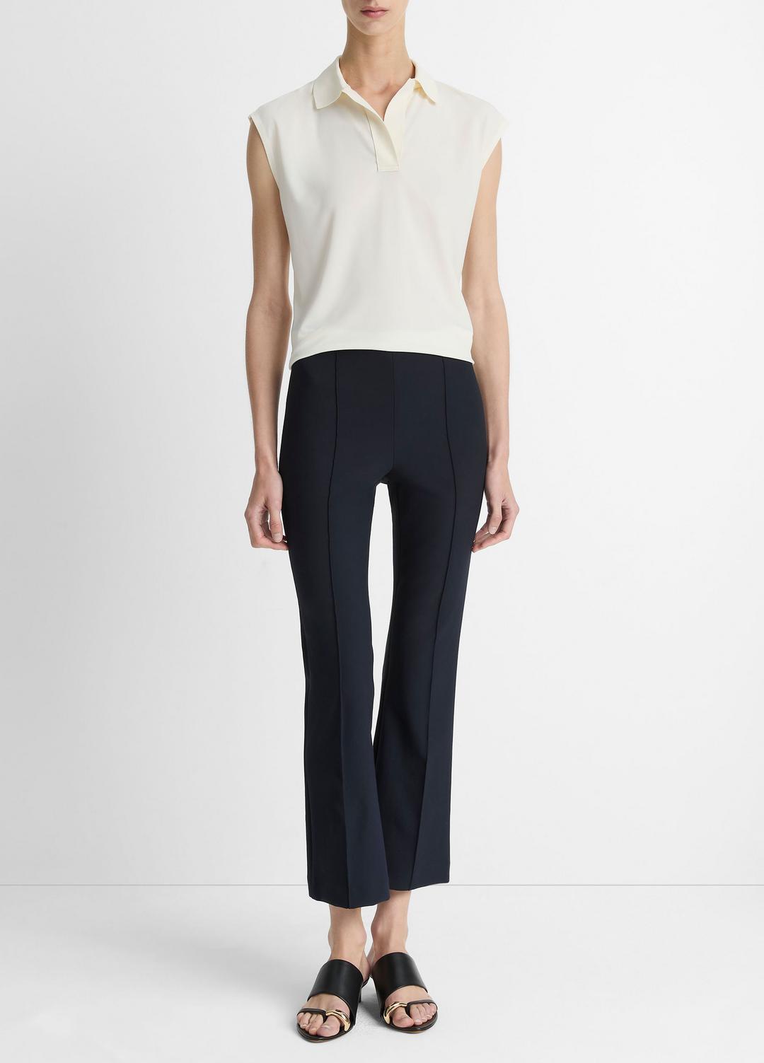 Niki Mid-Rise Pintuck Crop Flare Pant in Pants | Vince Online