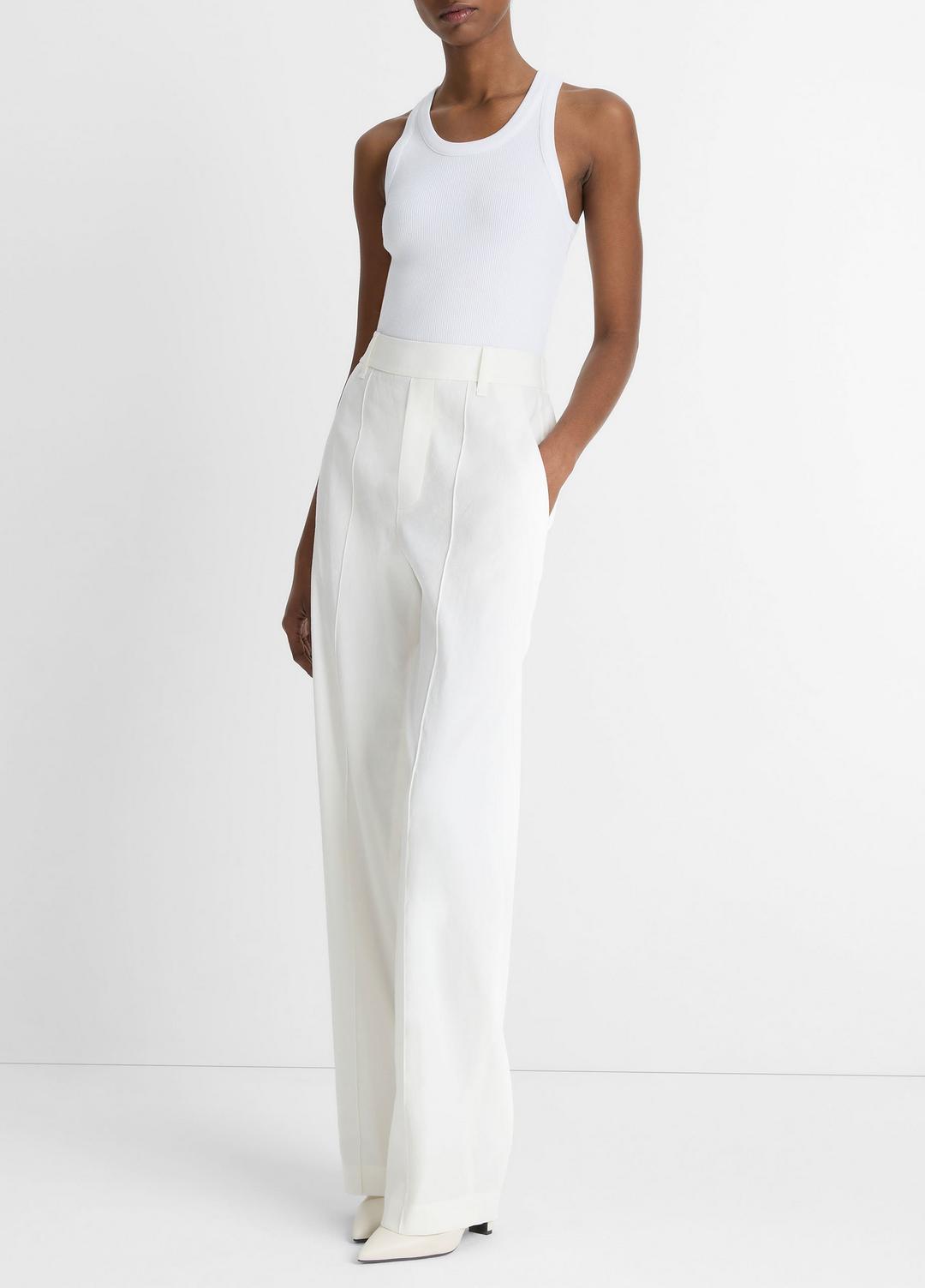 Linen-Blend High-Rise Pull-On Pant in Trousers | Vince near me