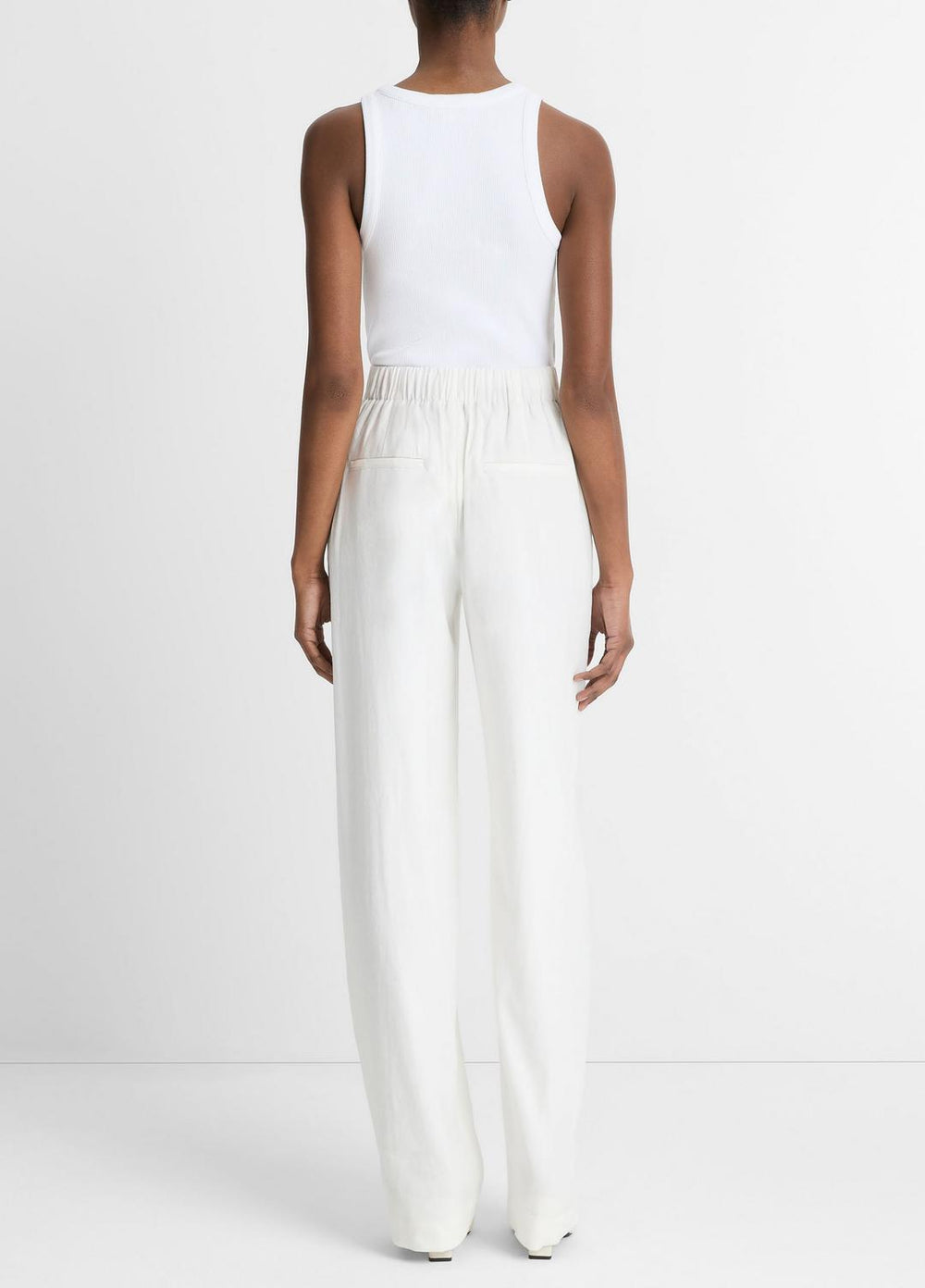 Linen-Blend High-Rise Pull-On Pant in Trousers | Vince near me