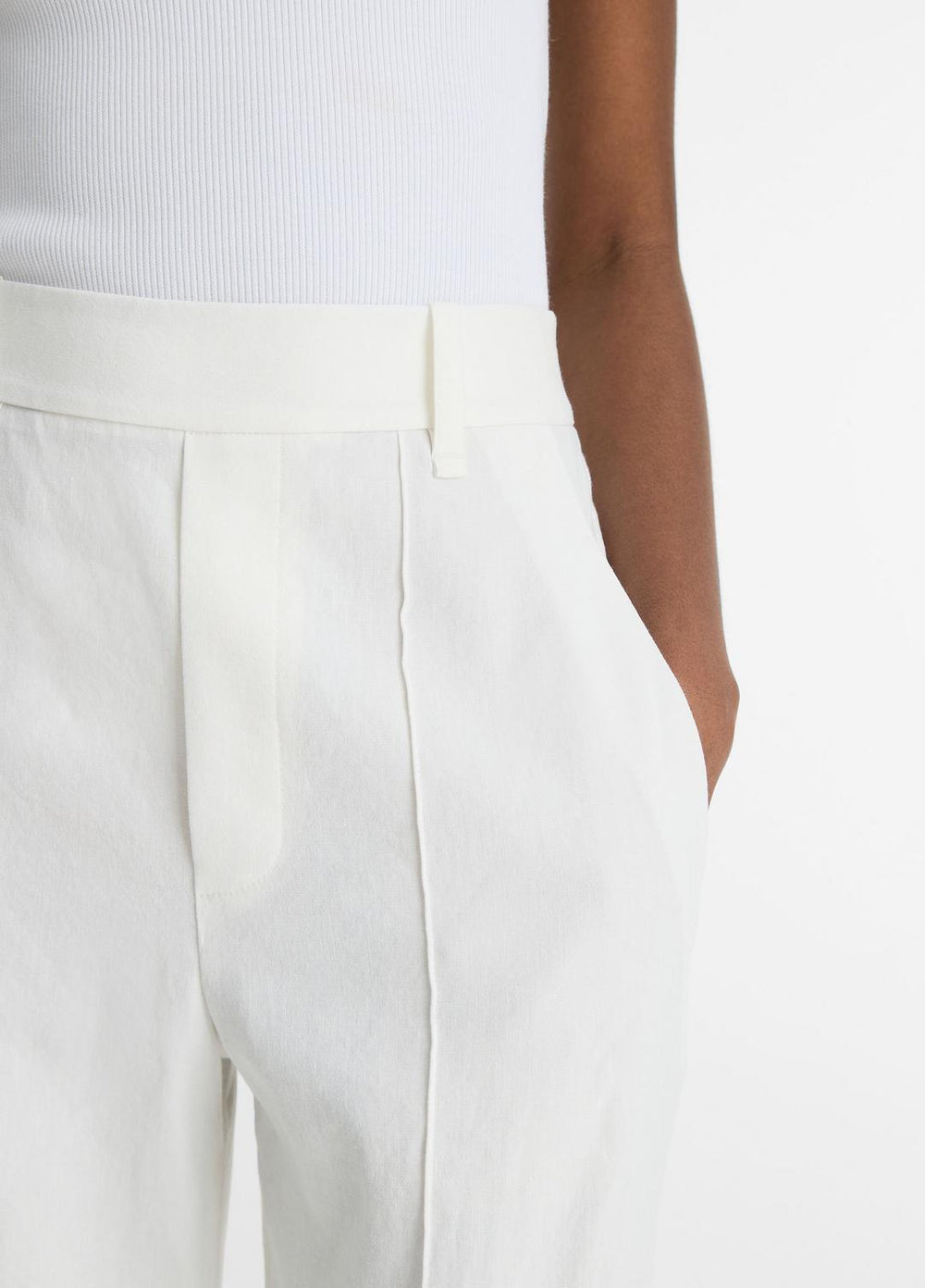 Linen-Blend High-Rise Pull-On Pant in Trousers | Vince near me