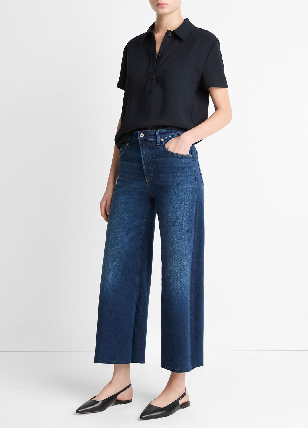 Citizens of Humanity Lyra Wide-Leg Crop Clean-Hem Jean in Denim | Vince for sale