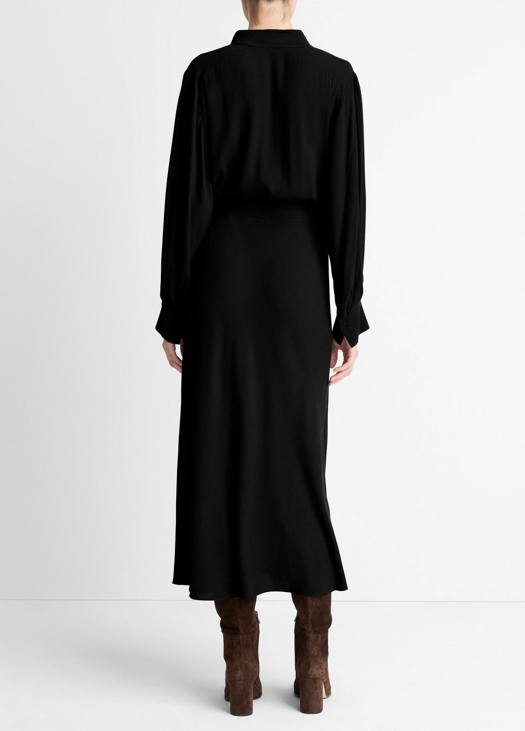 Crepe Collar-Stand Shirt Dress in Dresses | Vince on sale