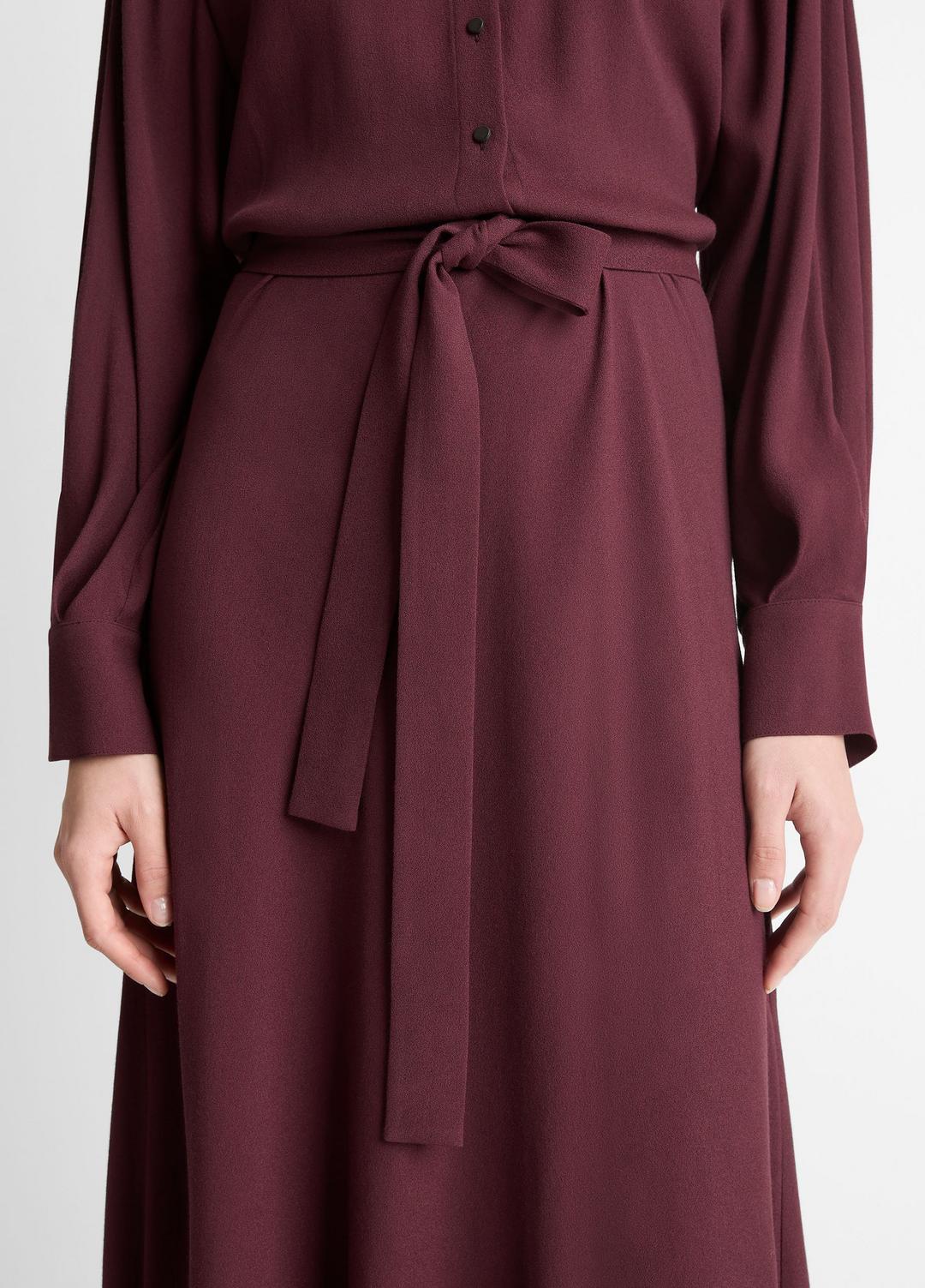Crepe Collar-Stand Shirt Dress in Dresses | Vince US