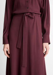 Crepe Collar-Stand Shirt Dress in Dresses | Vince US