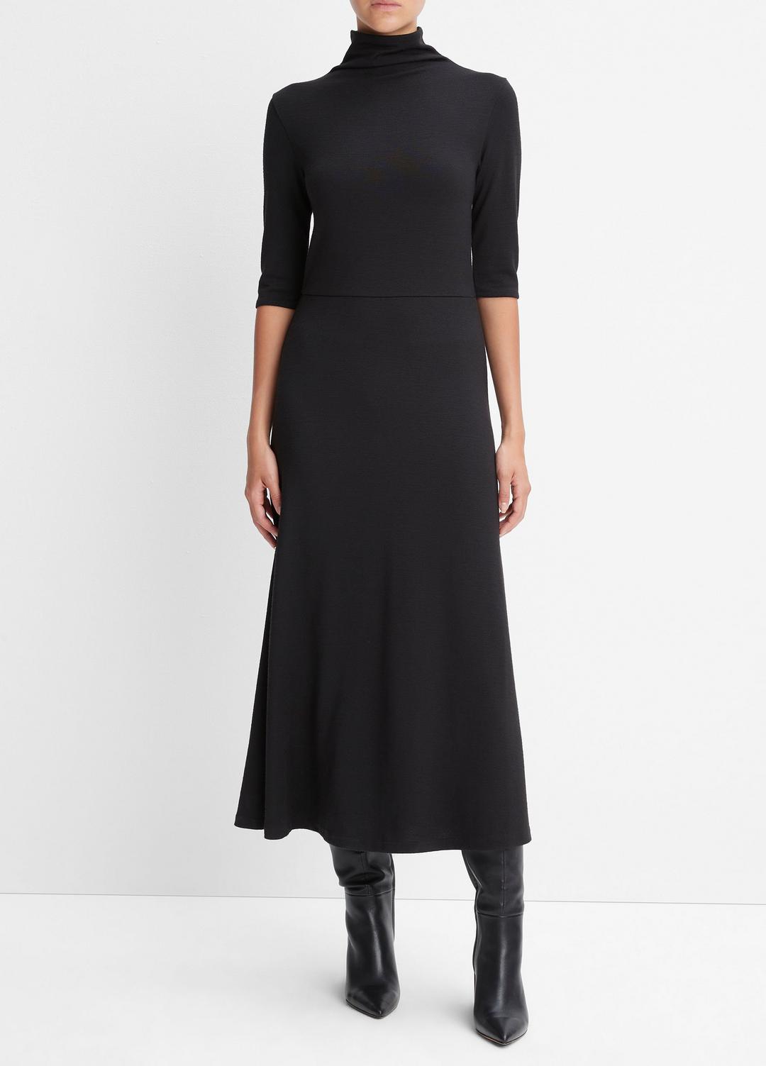 Elbow-Sleeve Turtleneck Dress in Dresses | Vince Online