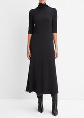 Elbow-Sleeve Turtleneck Dress in Dresses | Vince Online