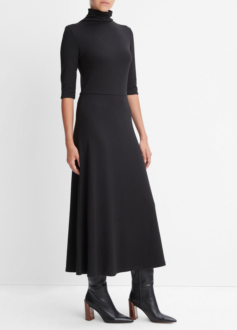 Elbow-Sleeve Turtleneck Dress in Dresses | Vince Online