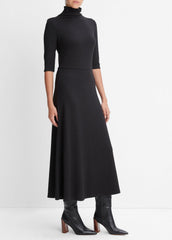 Elbow-Sleeve Turtleneck Dress in Dresses | Vince Online