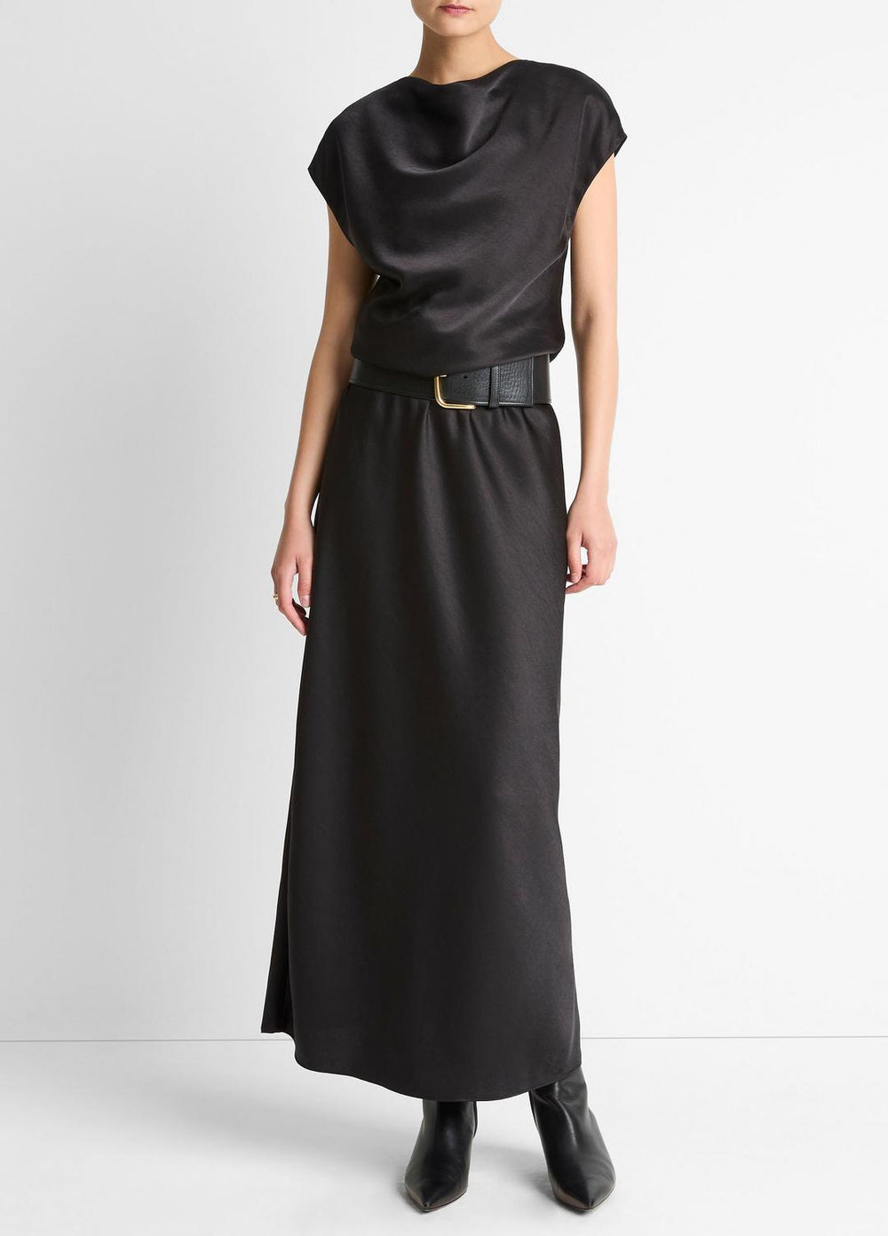 Draped Satin Cowl-Neck Dress in Dresses | Vince discount