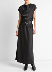 Draped Satin Cowl-Neck Dress in Dresses | Vince discount
