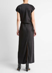 Draped Satin Cowl-Neck Dress in Dresses | Vince discount