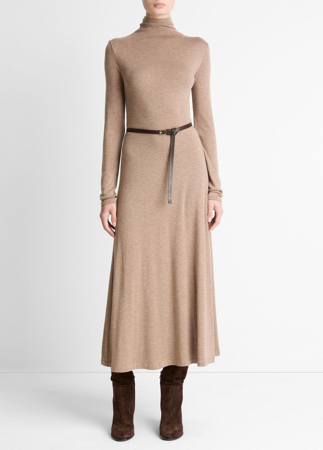 Cozy Jersey Funnel-Neck Long-Sleeve Dress in Dresses | Vince on sale