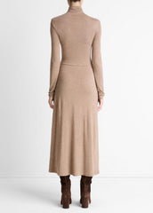 Cozy Jersey Funnel-Neck Long-Sleeve Dress in Dresses | Vince on sale