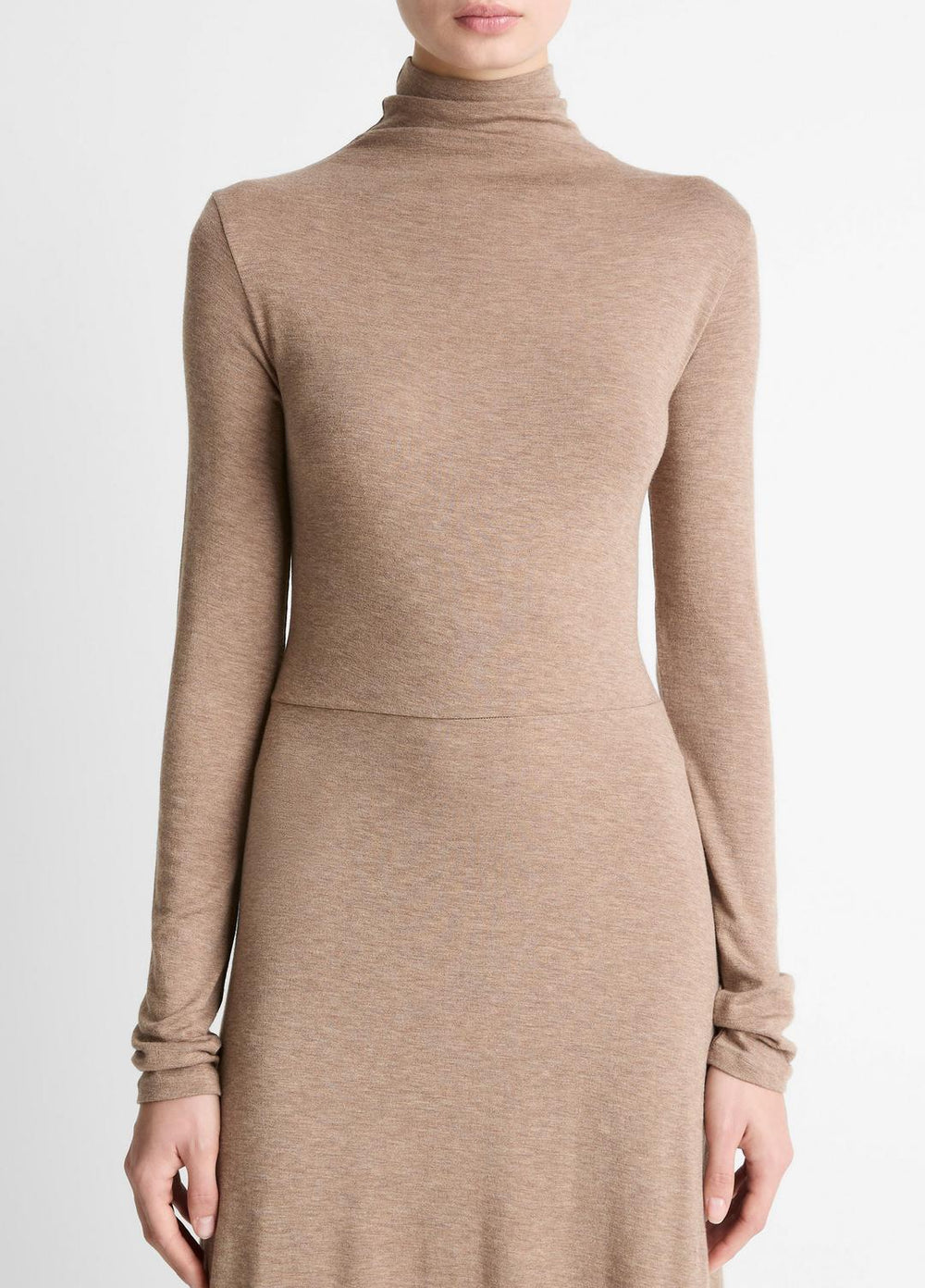 Cozy Jersey Funnel-Neck Long-Sleeve Dress in Dresses | Vince on sale