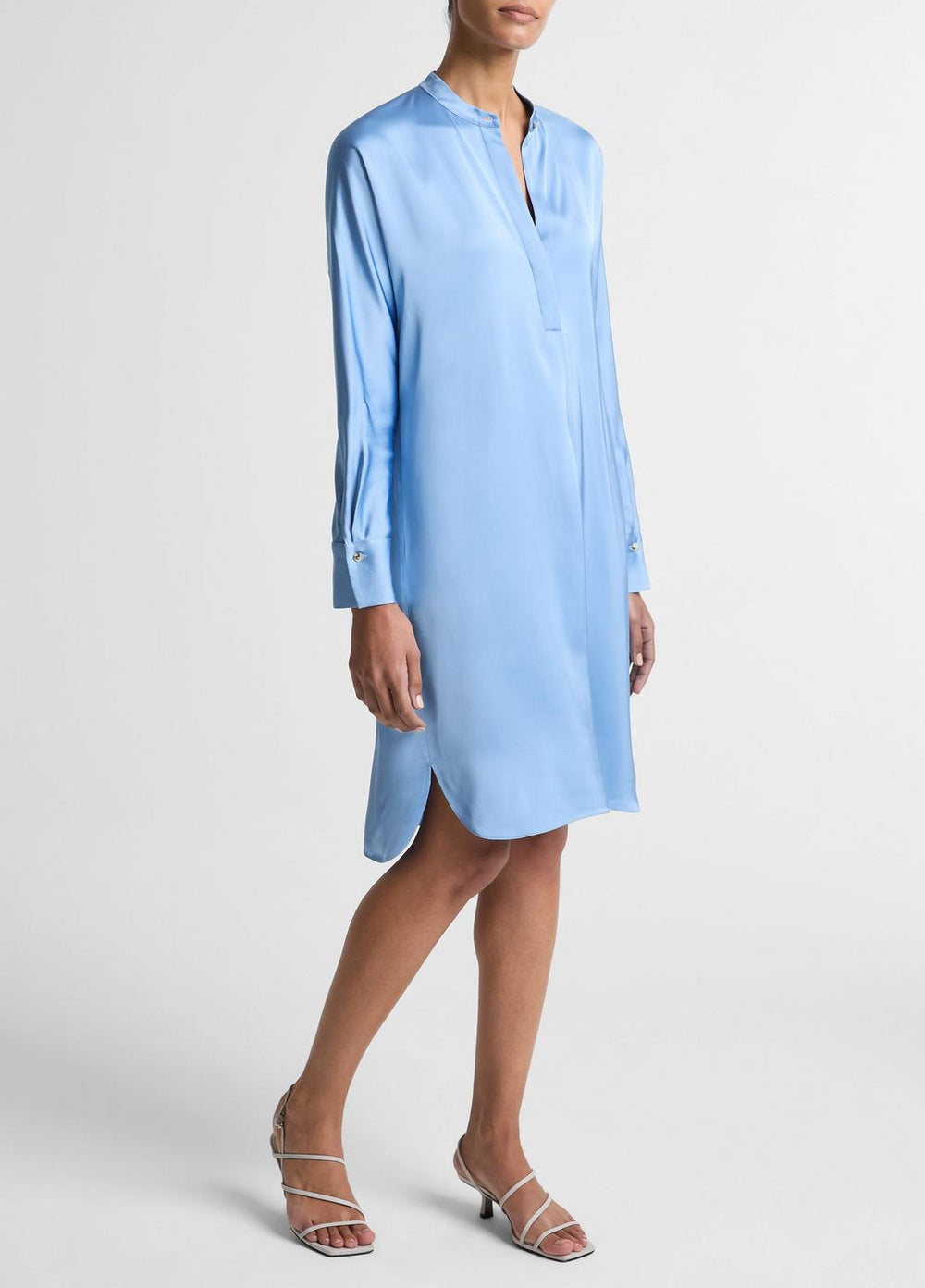 Matte Satin Band-Collar Dress in Dresses | Vince discount