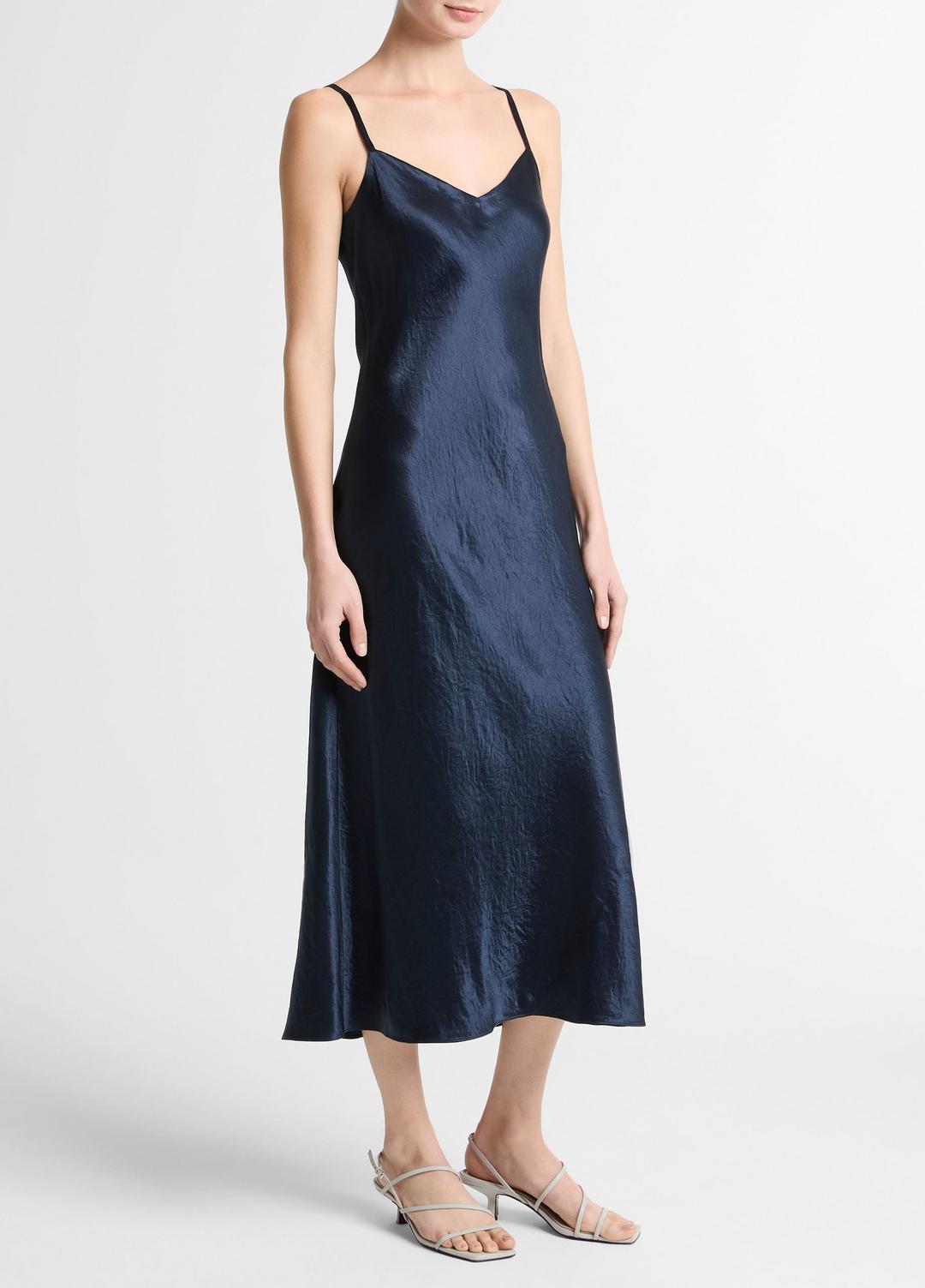 Satin V-Neck Slip Dress in Dresses | Vince sale